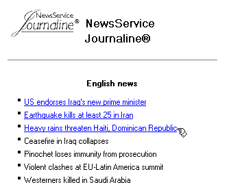 News Service Journaline - news summary