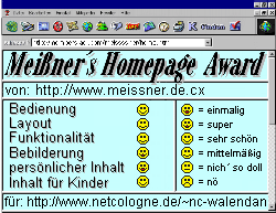 Meiner's Homepage Award